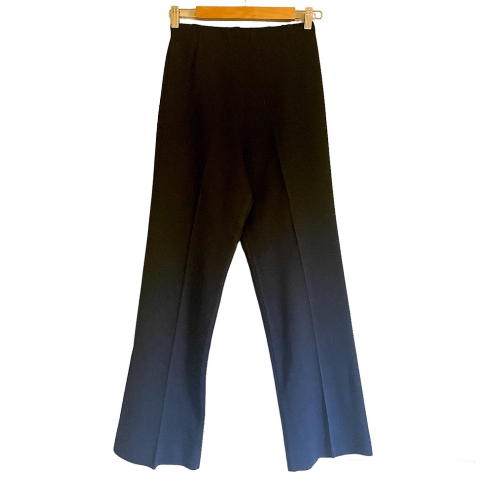 Vintage 70s Blue Wool Flared Bell Bottom Trousers